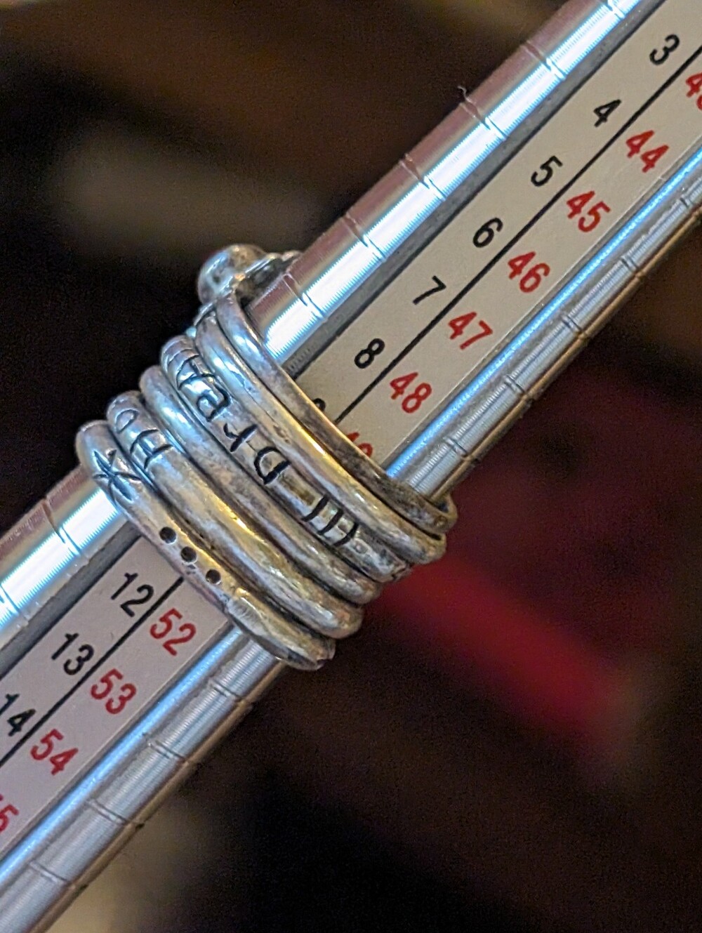 Stackable Silver Rings Set (6)with Turquoise and Red Stones - Picture 13 of 15